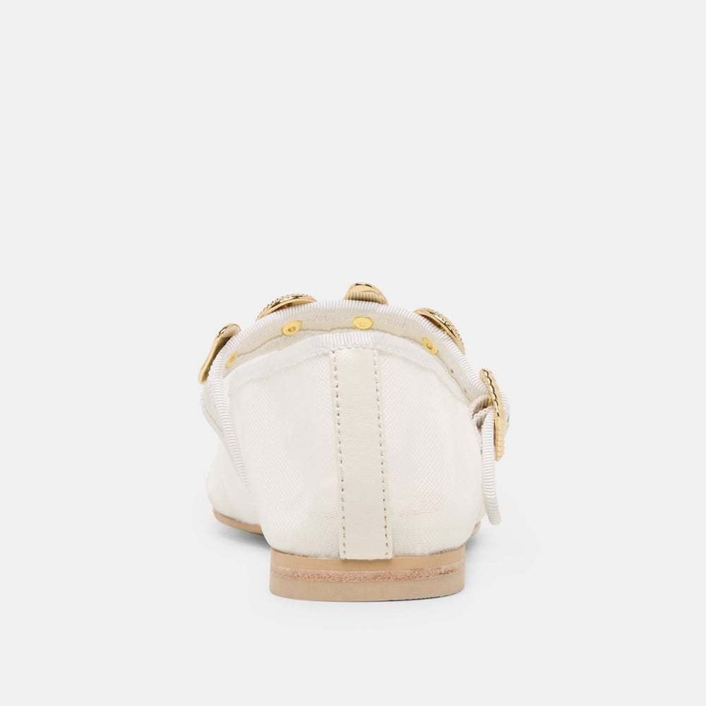 Relan Mesh White Mesh Ballet Flats / Dolce Vita