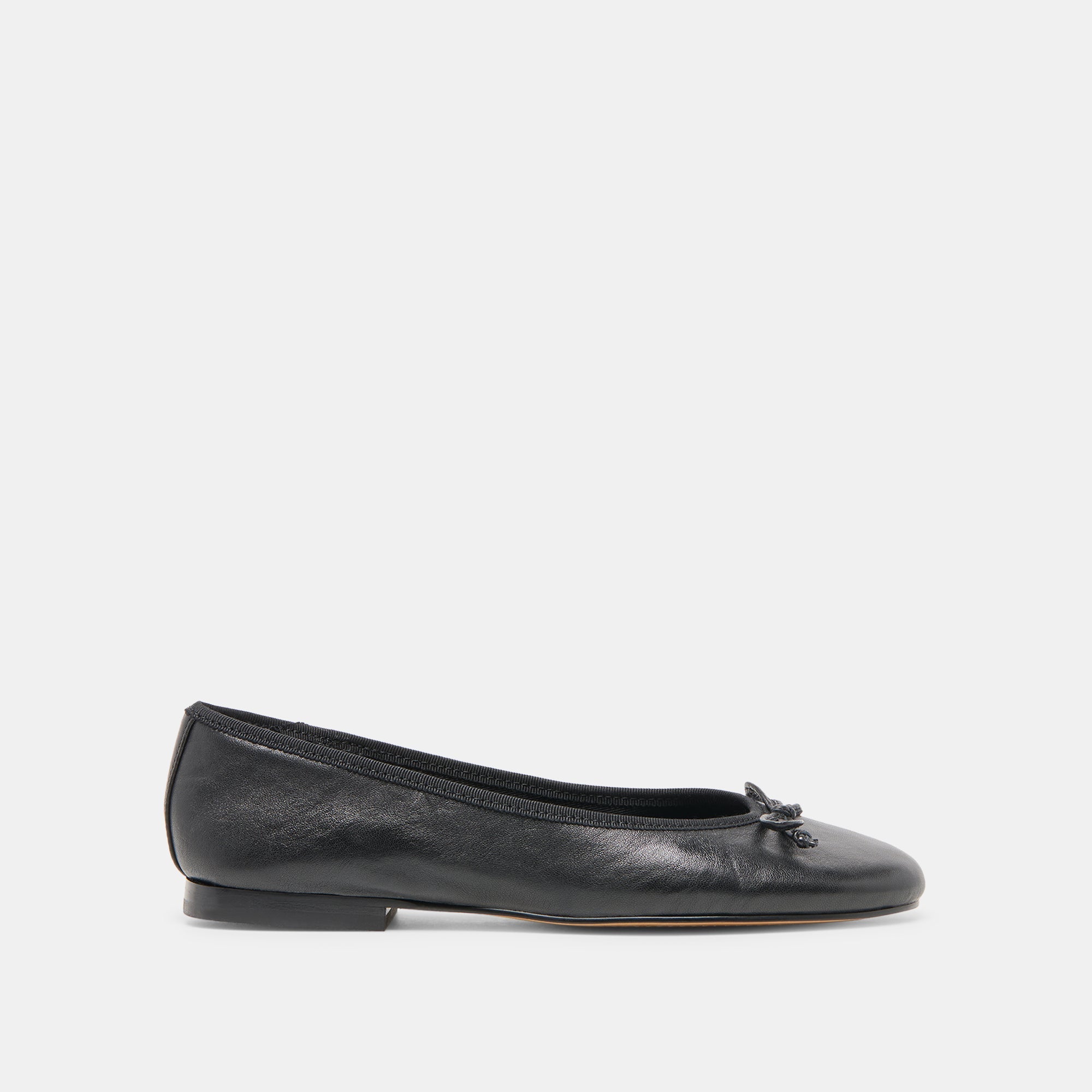 Ritla Wide Black Leather Ballet Flats / Dolce Vita