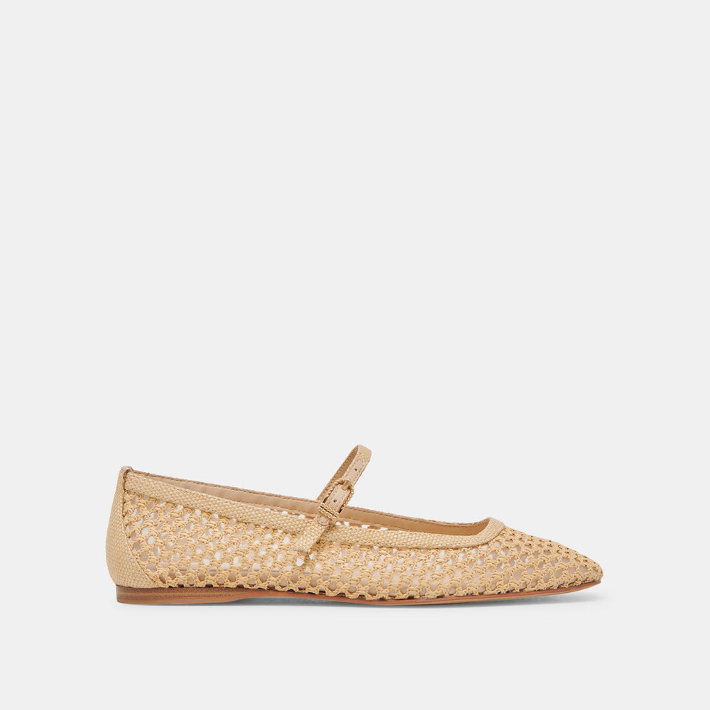 REYES WIDE BALLET FLATS LT NATURAL WOVEN RAFFIA
 – Dolce Vita / Dolce Vita