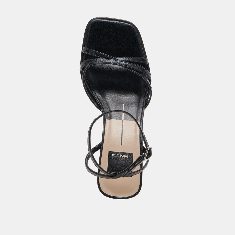 Manji Wide Midnight Patent Leather Heels / Dolce Vita