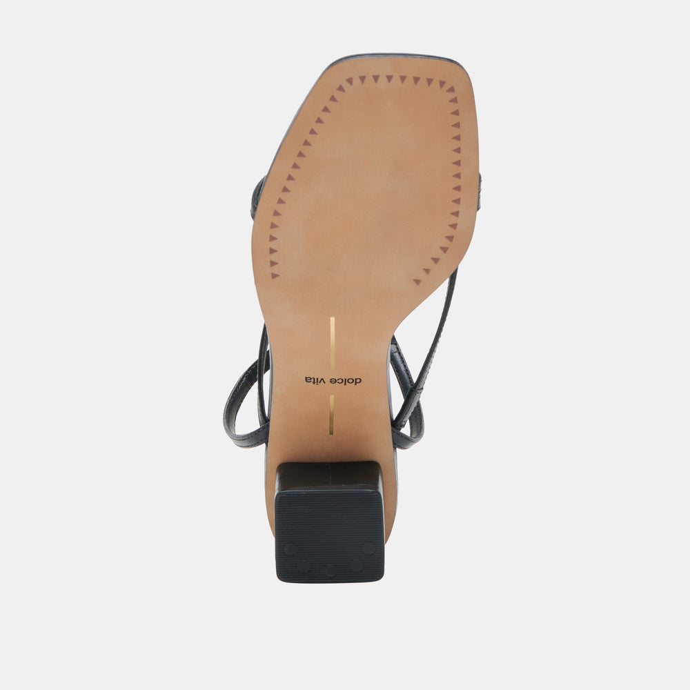 Karlos Wide Black Leather Sandals / Dolce Vita