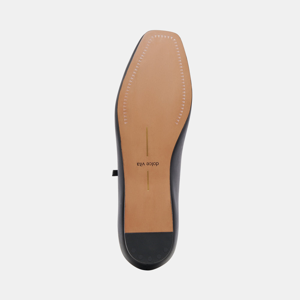 Reyes Wide Ballet Flats Black Leather | Leather Ballet Flats
 – Dolce Vita / Dolce Vita