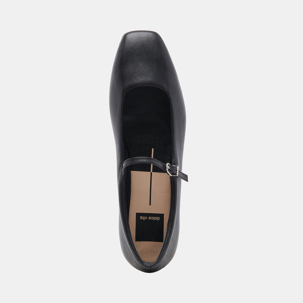 Reyes Wide Ballet Flats Black Leather | Leather Ballet Flats
 – Dolce Vita / Dolce Vita