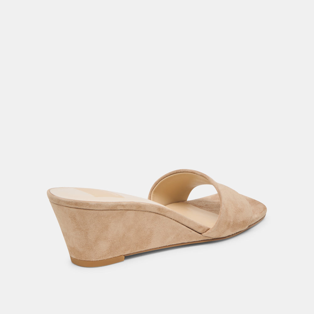 Qaily Wide Camel Suede Wedges / Dolce Vita