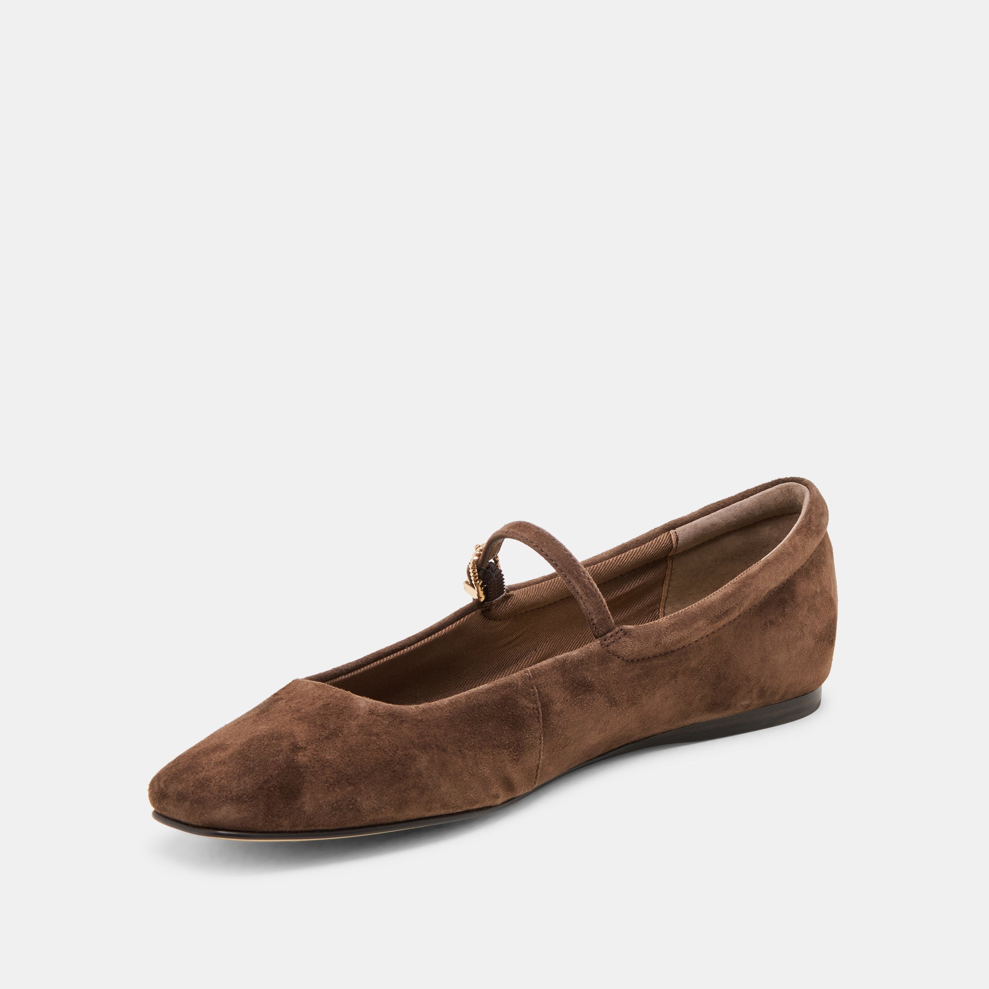 Reyes Wide Dk Brown Suede Ballet Flats / Dolce Vita