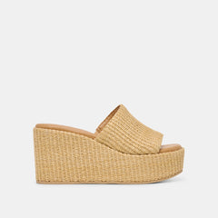 Joclyn Wide Lt Natural Raffia Wedges / Dolce Vita