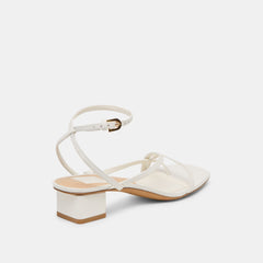 Karlos Wide True White Leather Sandals / Dolce Vita