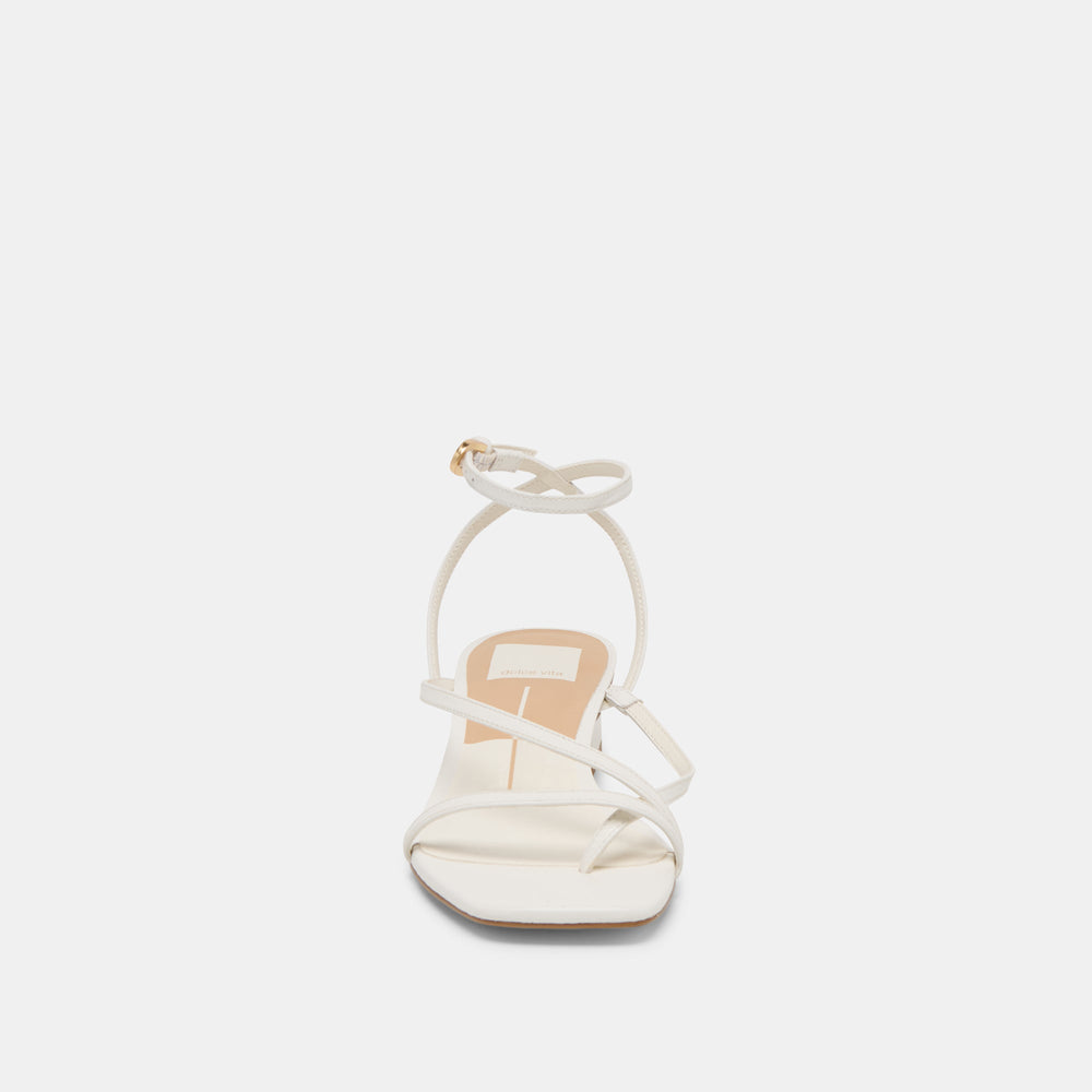 Karlos Wide True White Leather Sandals / Dolce Vita