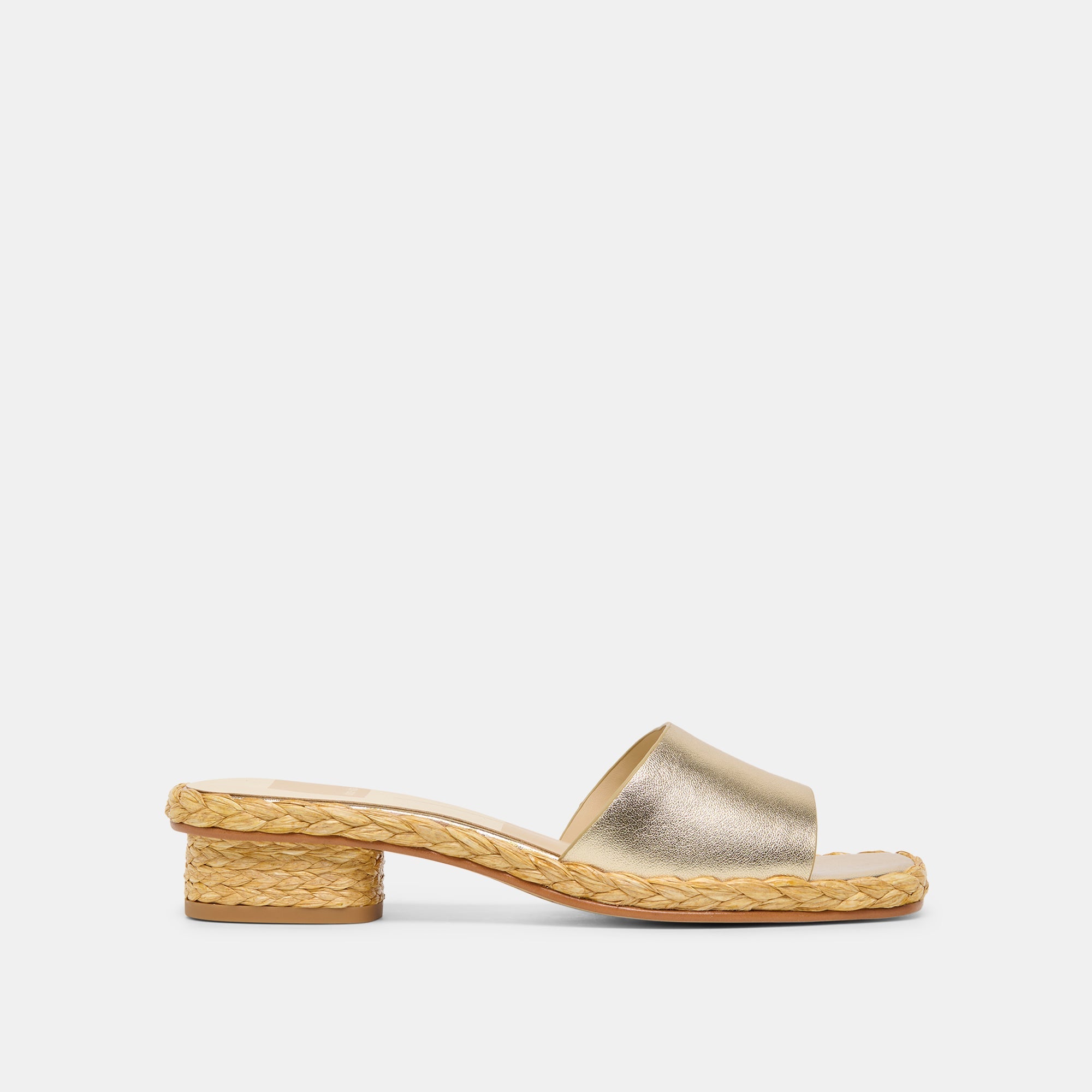 Dixi Wide Platinum Leather Sandals / Dolce Vita
