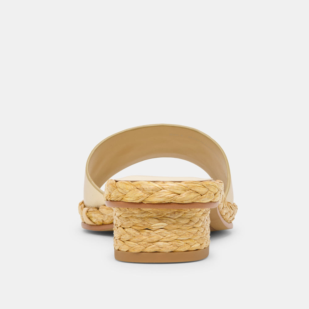 Dixi Wide Platinum Leather Sandals / Dolce Vita