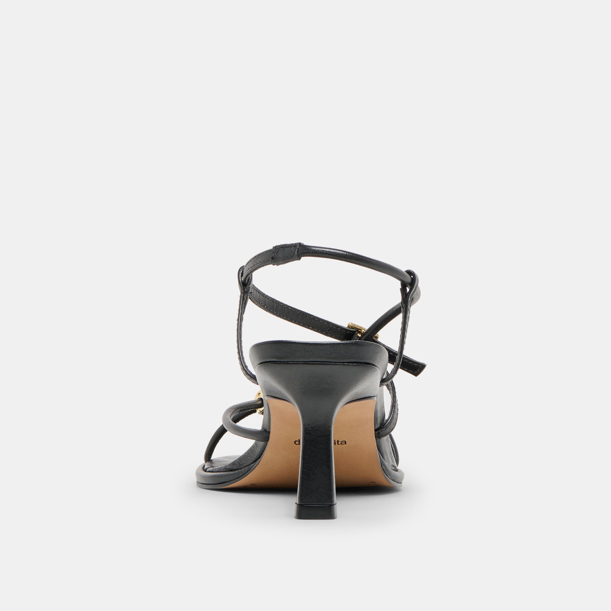 Manji Wide Black Leather Heels / Dolce Vita
