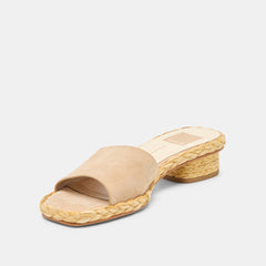 Dixi Wide Camel Suede Sandals / Dolce Vita