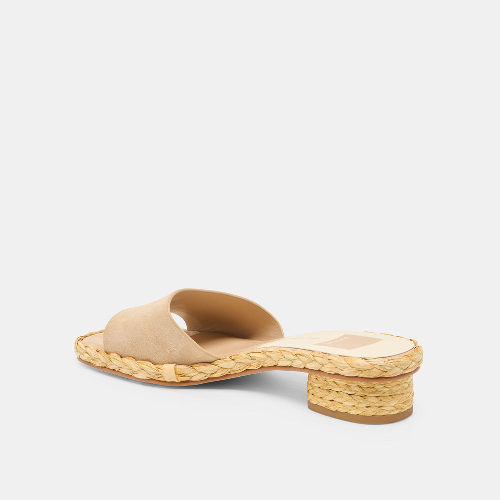 Dixi Wide Camel Suede Sandals / Dolce Vita