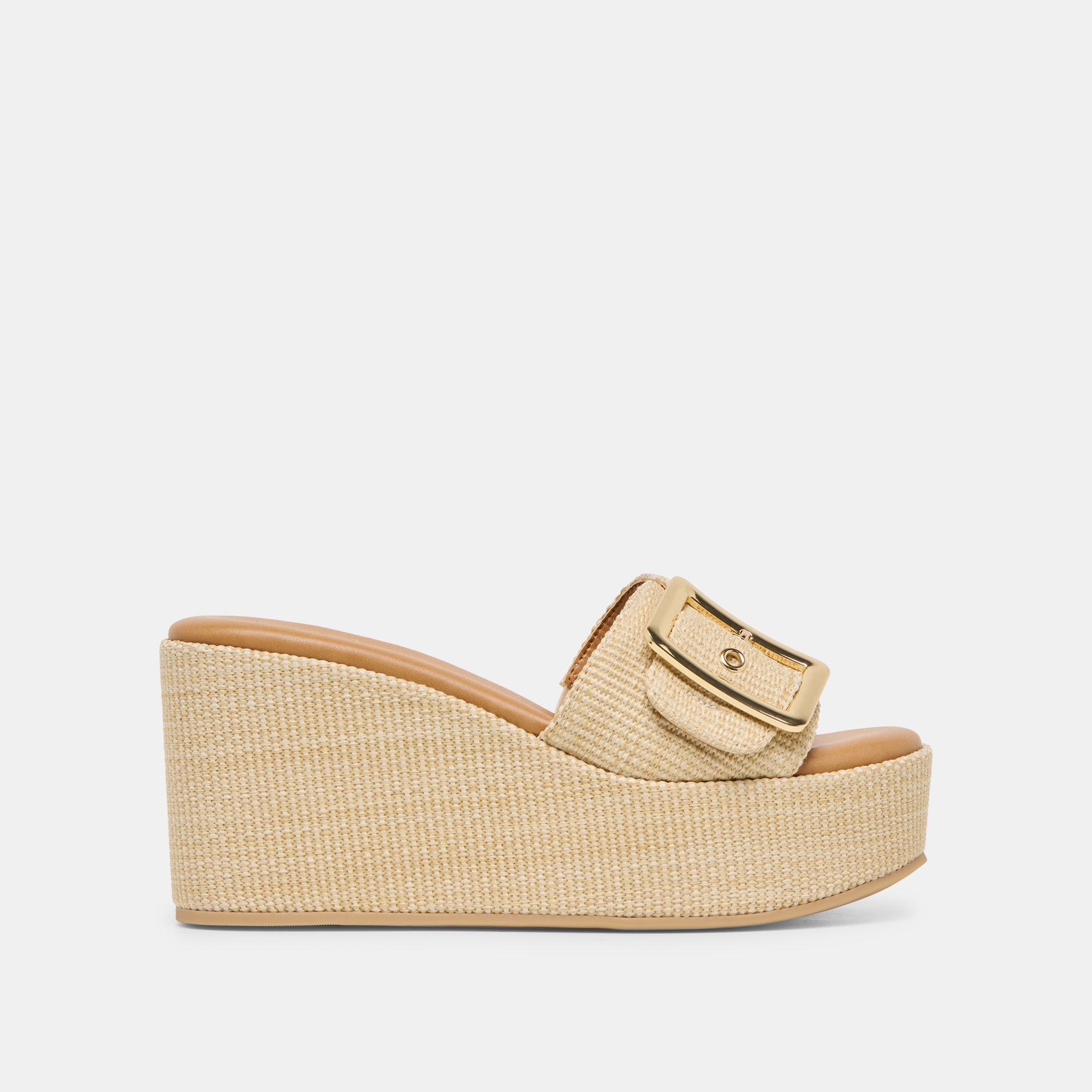 Jilian Wide Lt Natural Raffia Wedges / Dolce Vita