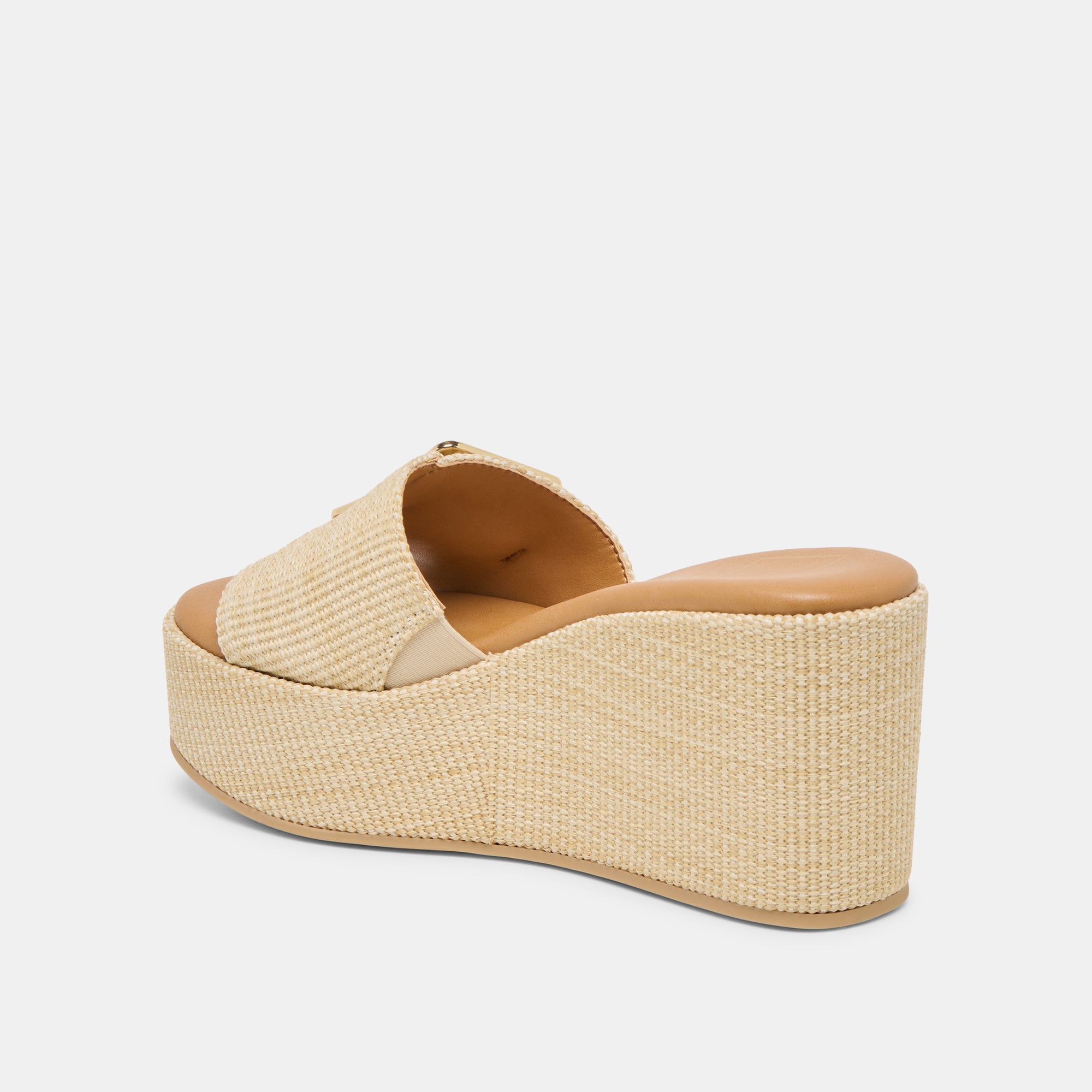 Jilian Wide Lt Natural Raffia Wedges / Dolce Vita