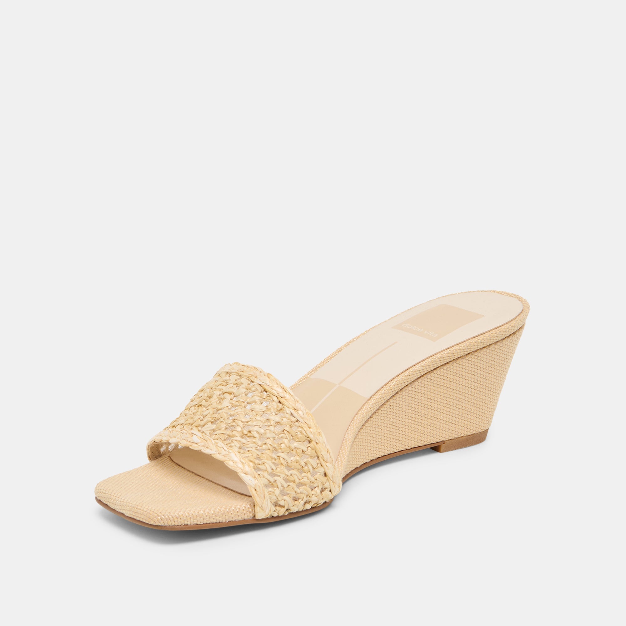 Qaily Wide Lt Natural Raffia Wedges / Dolce Vita