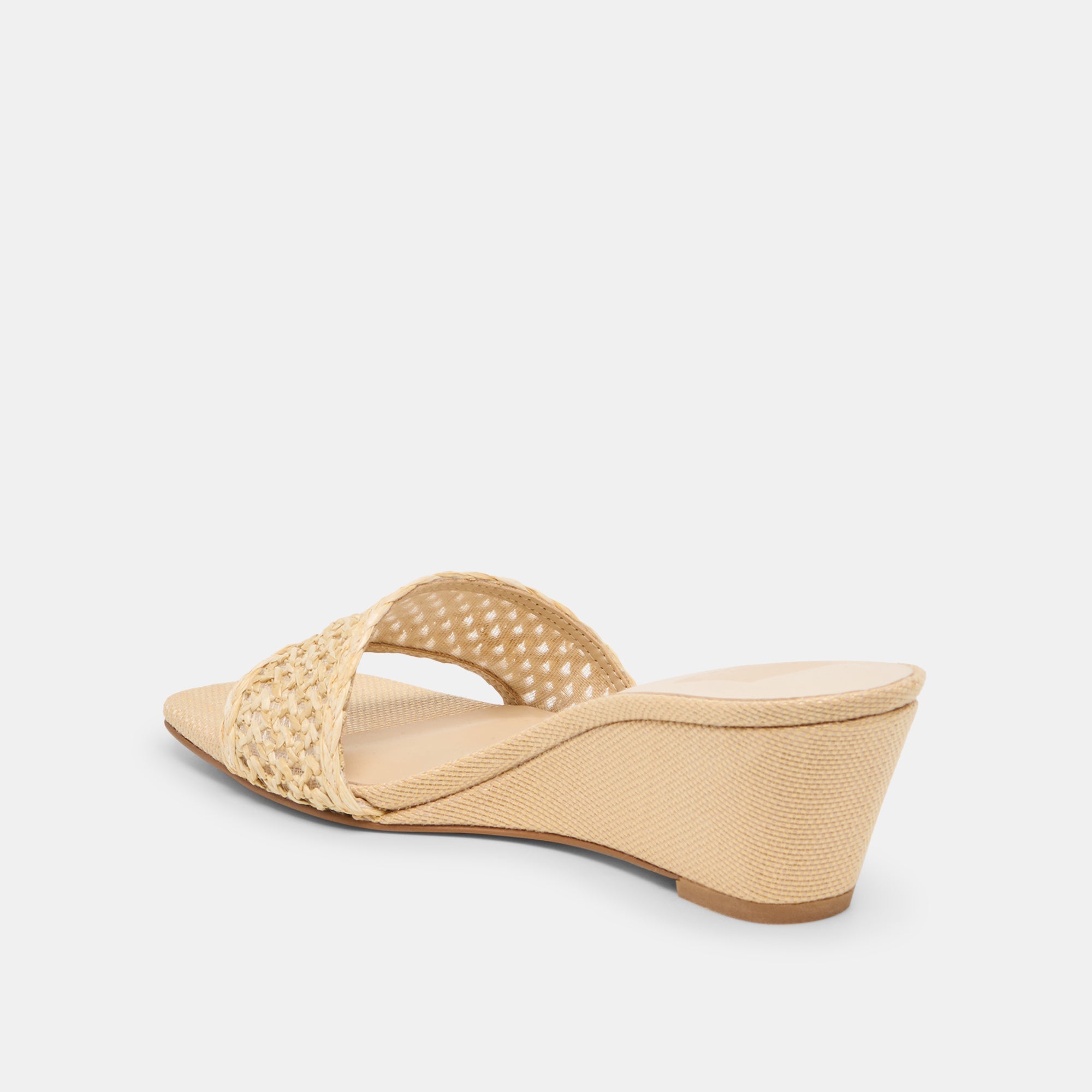Qaily Wide Lt Natural Raffia Wedges / Dolce Vita