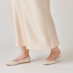 Reyes Wide Ballet Flats Ivory Leather | Ivory Ballet Flats
 – Dolce Vita / Dolce Vita