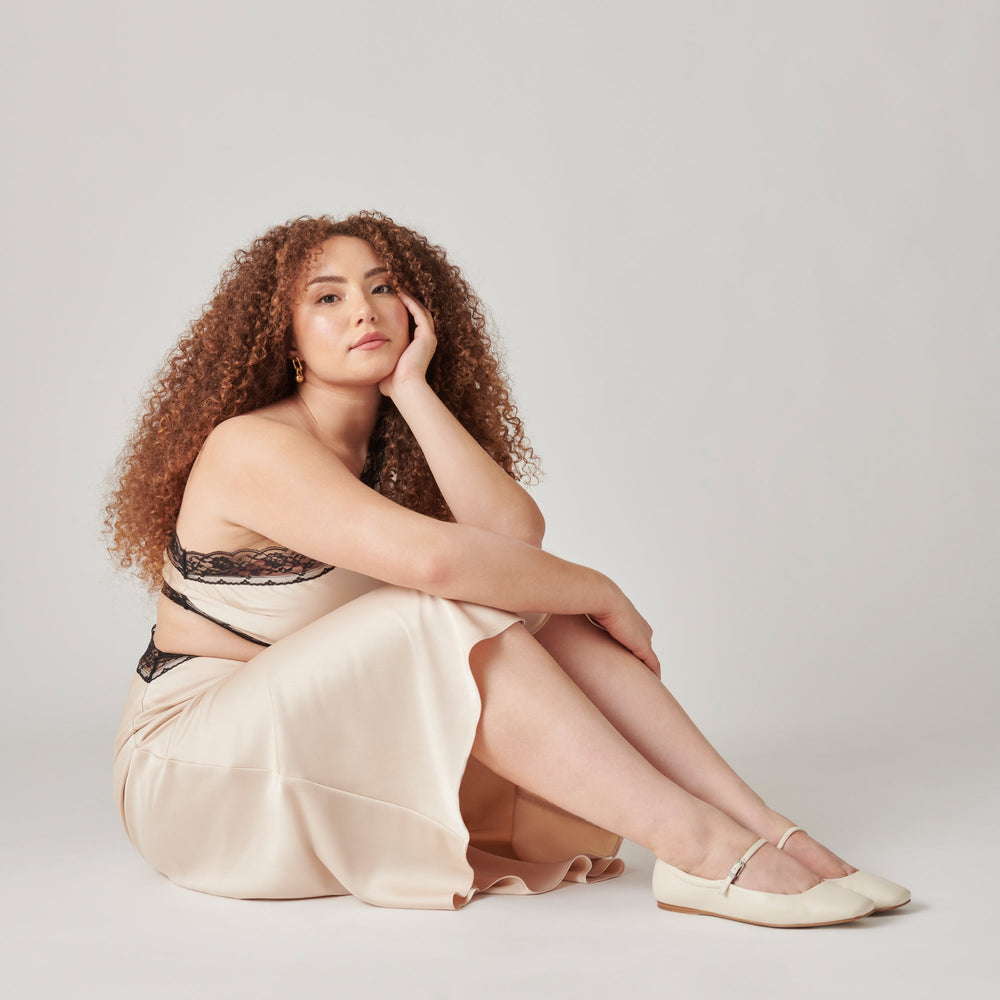 Reyes Wide Ballet Flats Ivory Leather | Ivory Ballet Flats
 – Dolce Vita / Dolce Vita