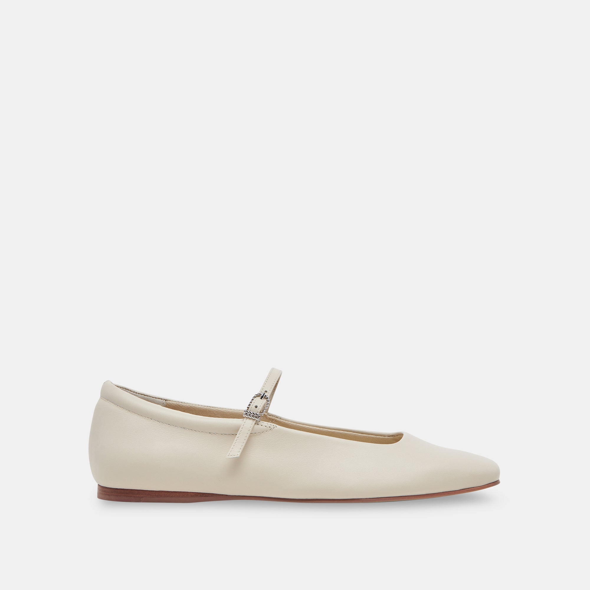 Reyes Wide Ballet Flats Ivory Leather | Ivory Ballet Flats
 – Dolce Vita / Dolce Vita