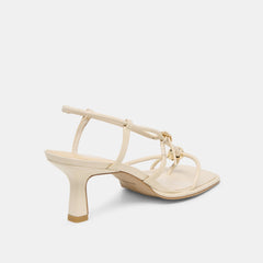Manji Wide Creme Leather Heels / Dolce Vita