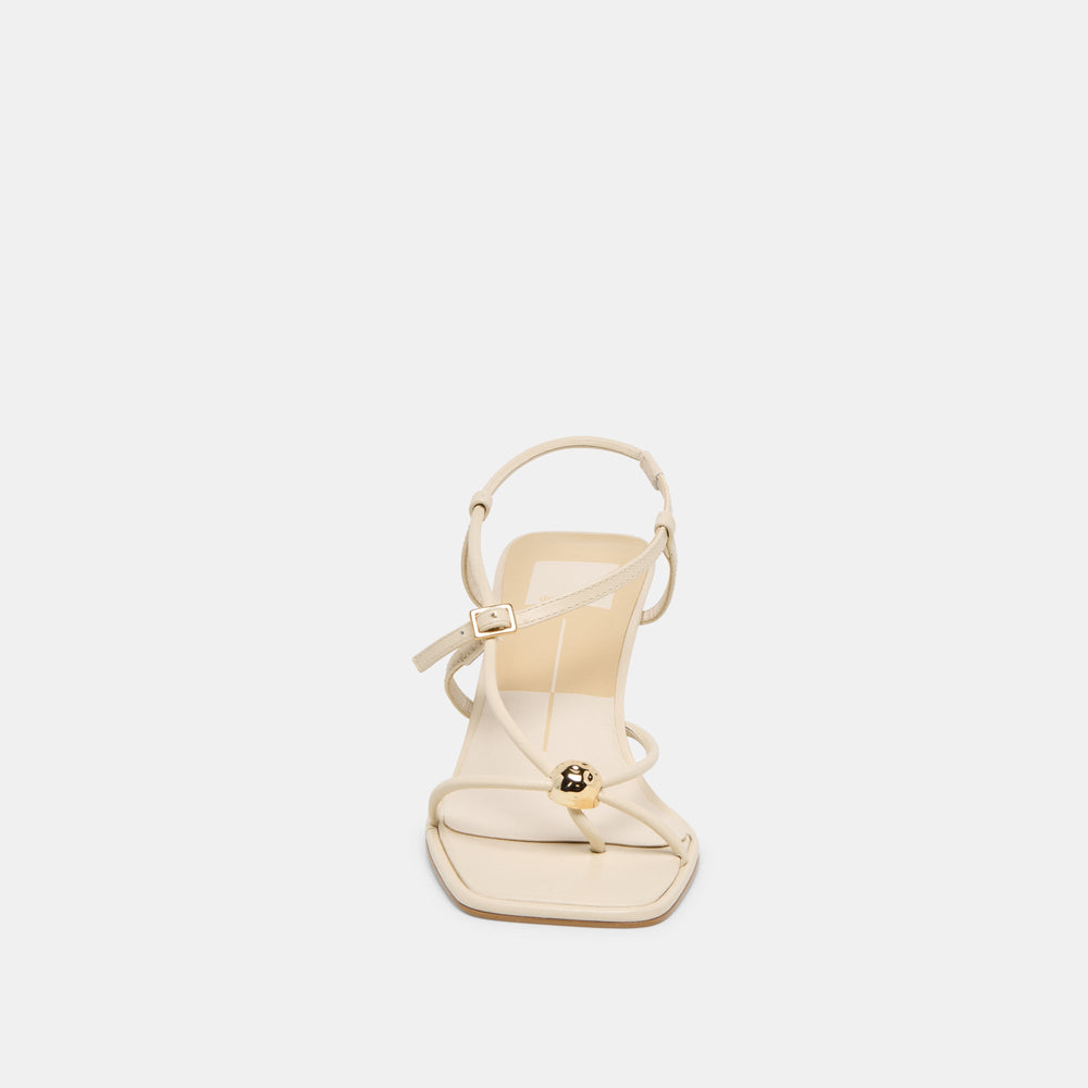 Manji Wide Creme Leather Heels / Dolce Vita
