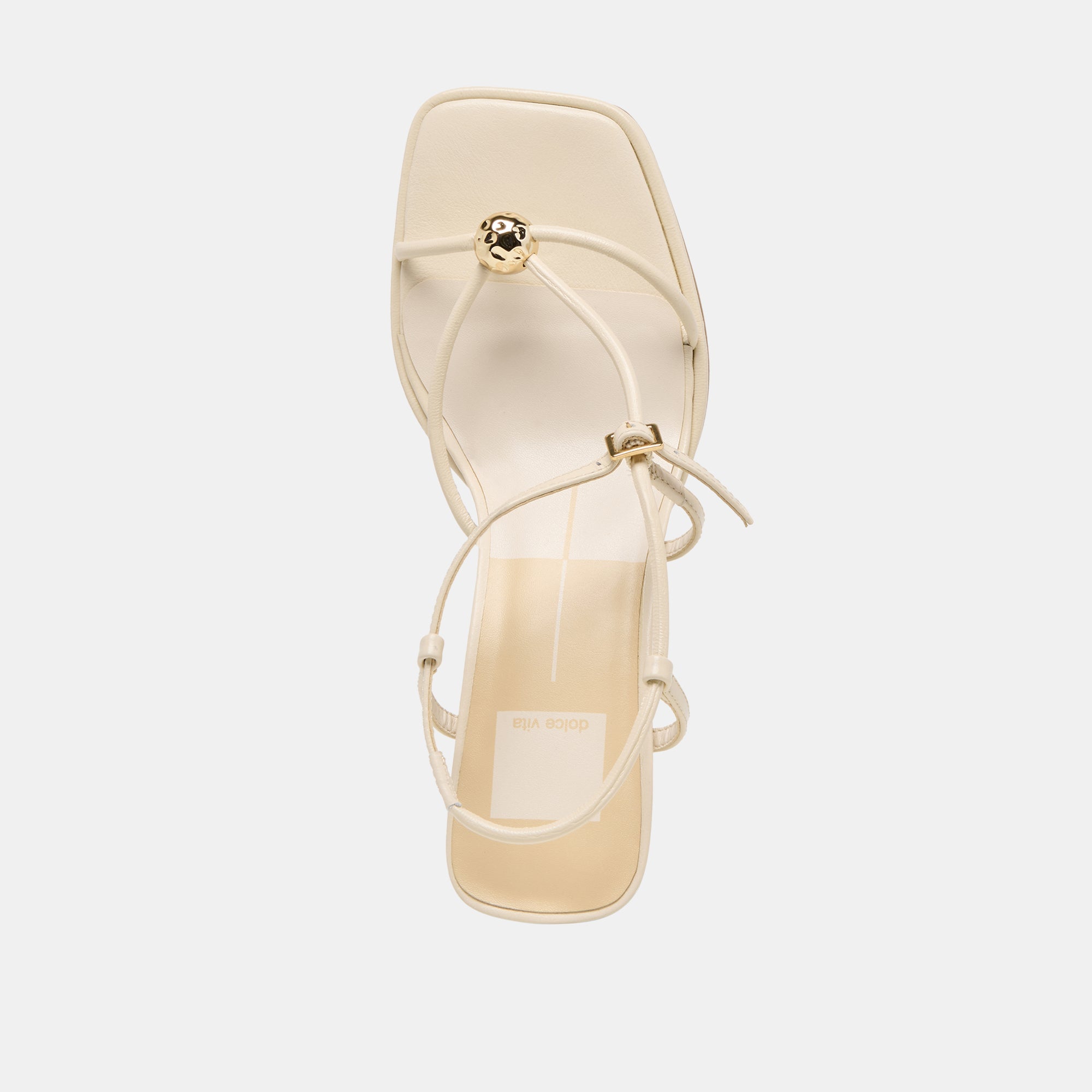Manji Wide Creme Leather Heels / Dolce Vita