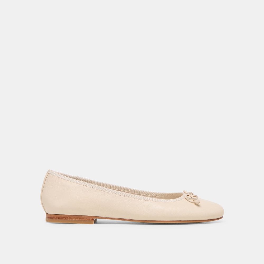 Ritla Wide Bone Leather Ballet Flats / Dolce Vita