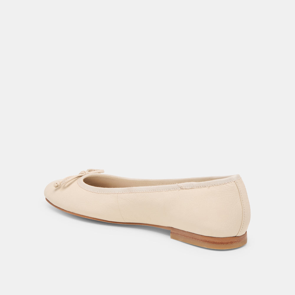 Ritla Wide Bone Leather Ballet Flats / Dolce Vita