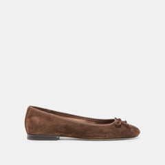 Ritla Wide Dk Brown Suede Ballet Flats / Dolce Vita