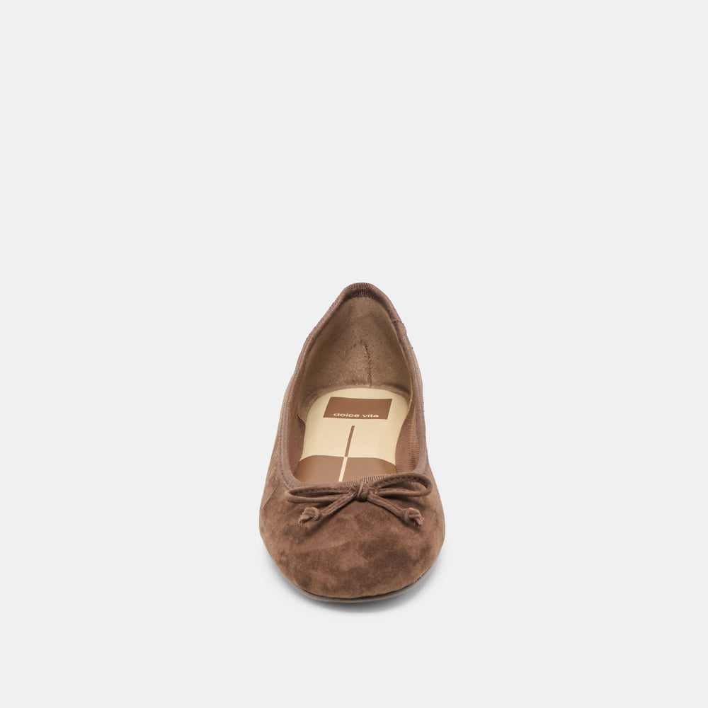 Ritla Wide Dk Brown Suede Ballet Flats / Dolce Vita