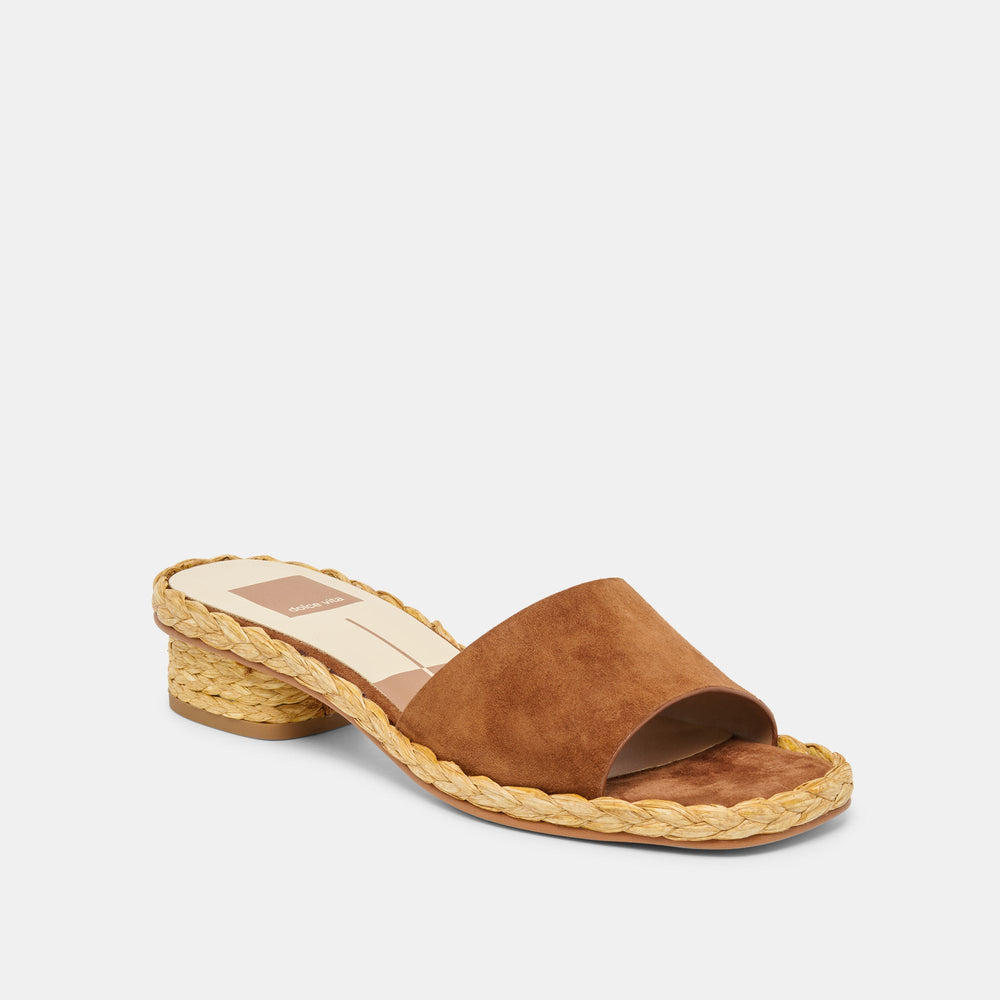 Dixi Wide Brown Suede Sandals / Dolce Vita