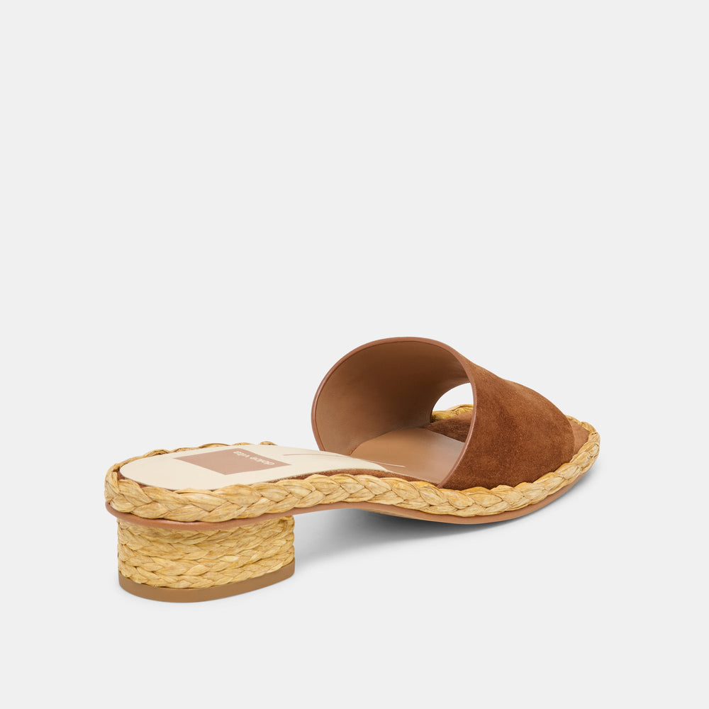 Dixi Wide Brown Suede Sandals / Dolce Vita