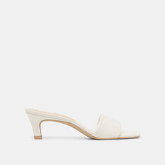 Rexa Wide True White Leather Heels / Dolce Vita