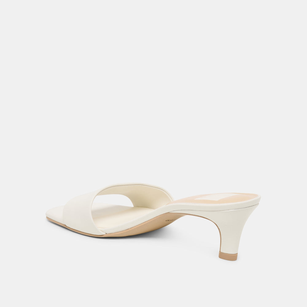 Rexa Wide True White Leather Heels / Dolce Vita