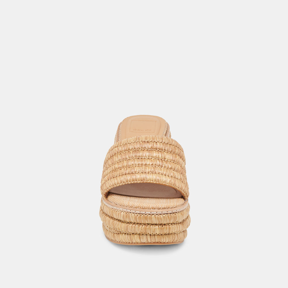 Throne Wide Lt Natural Raffia Wedges / Dolce Vita