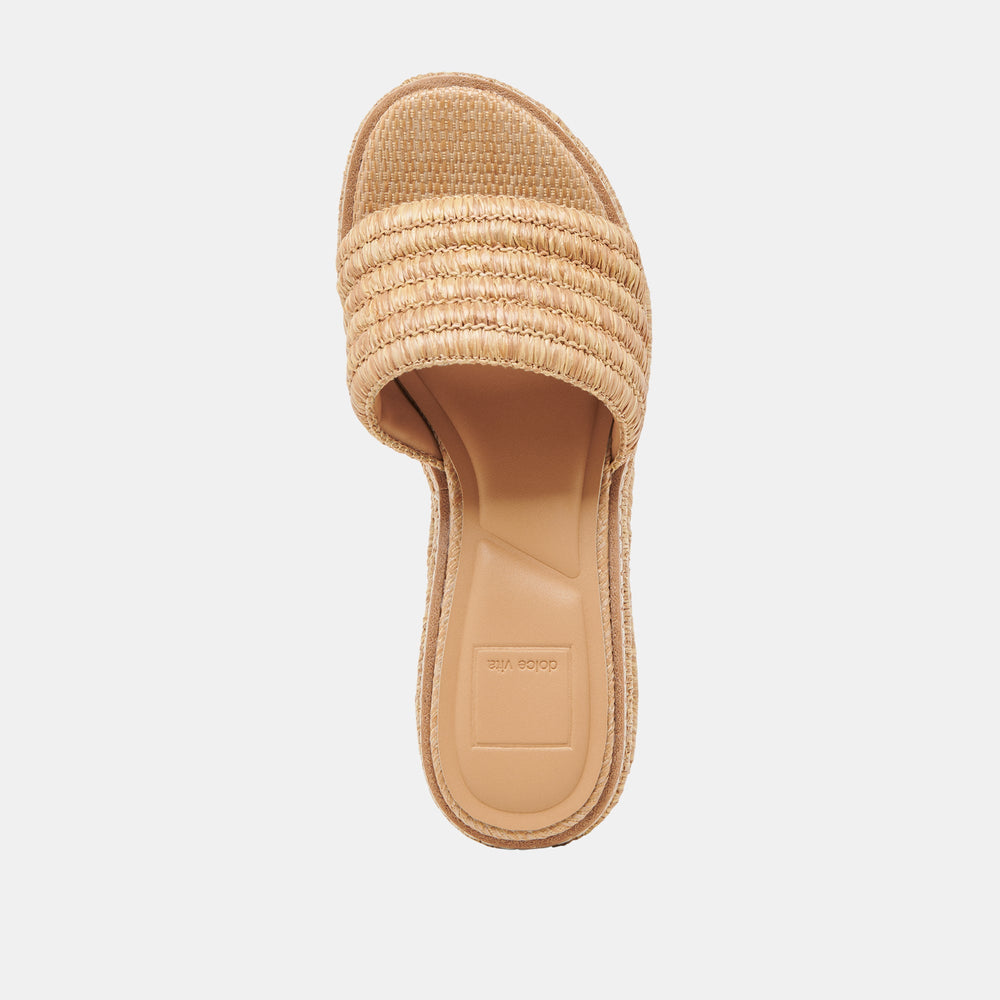 Throne Wide Lt Natural Raffia Wedges / Dolce Vita