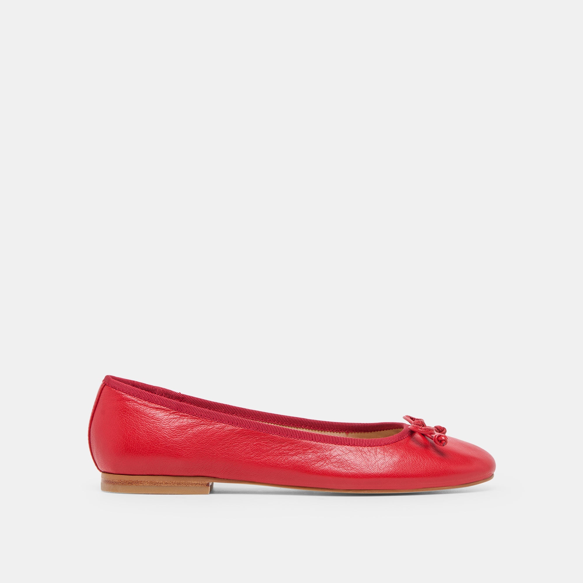 Ritla Wide Cherry Leather Ballet Flats / Dolce Vita