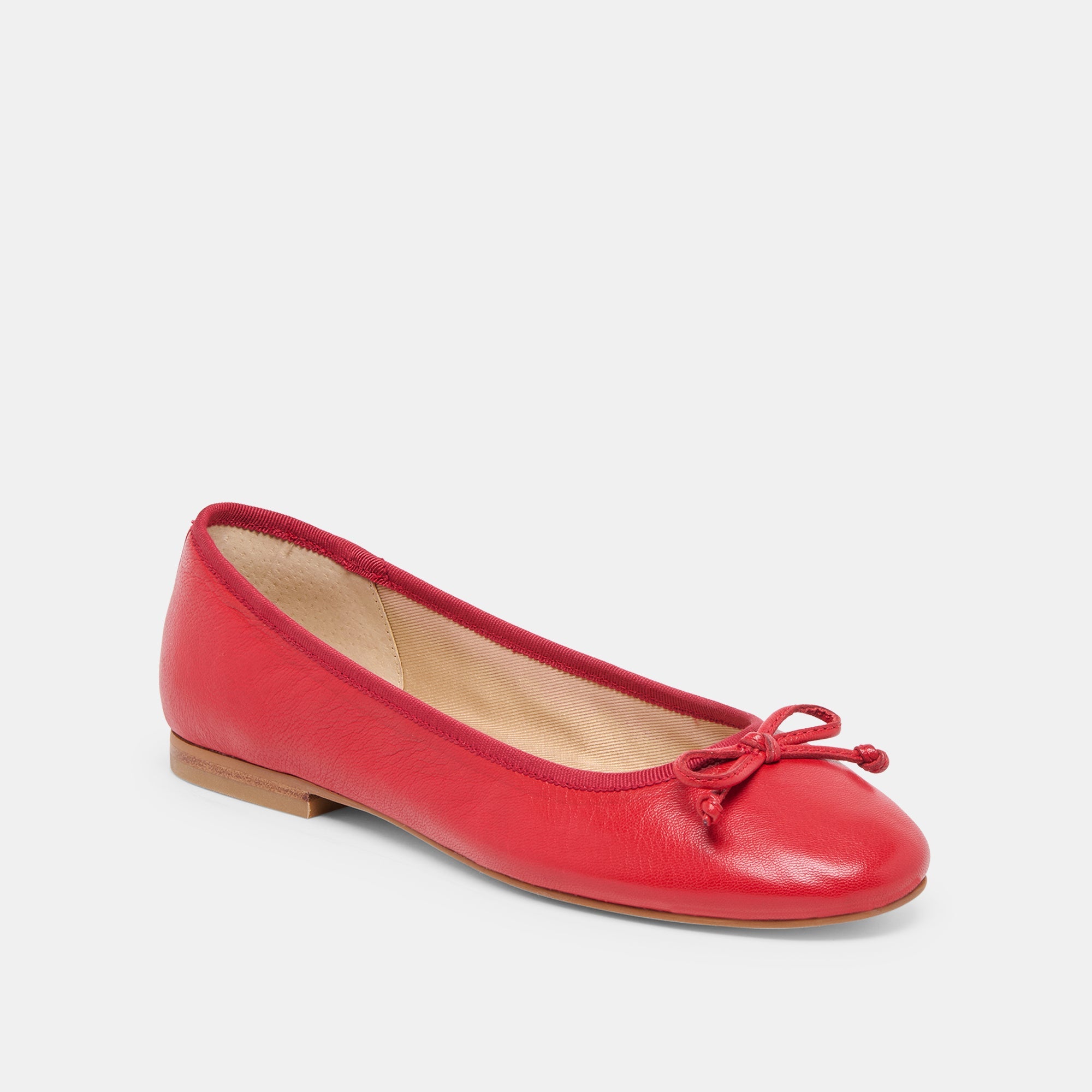 Ritla Wide Cherry Leather Ballet Flats / Dolce Vita