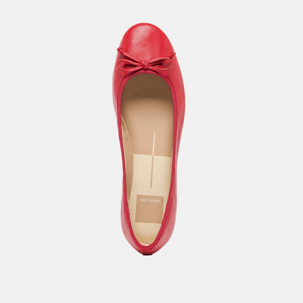 Ritla Wide Cherry Leather Ballet Flats / Dolce Vita