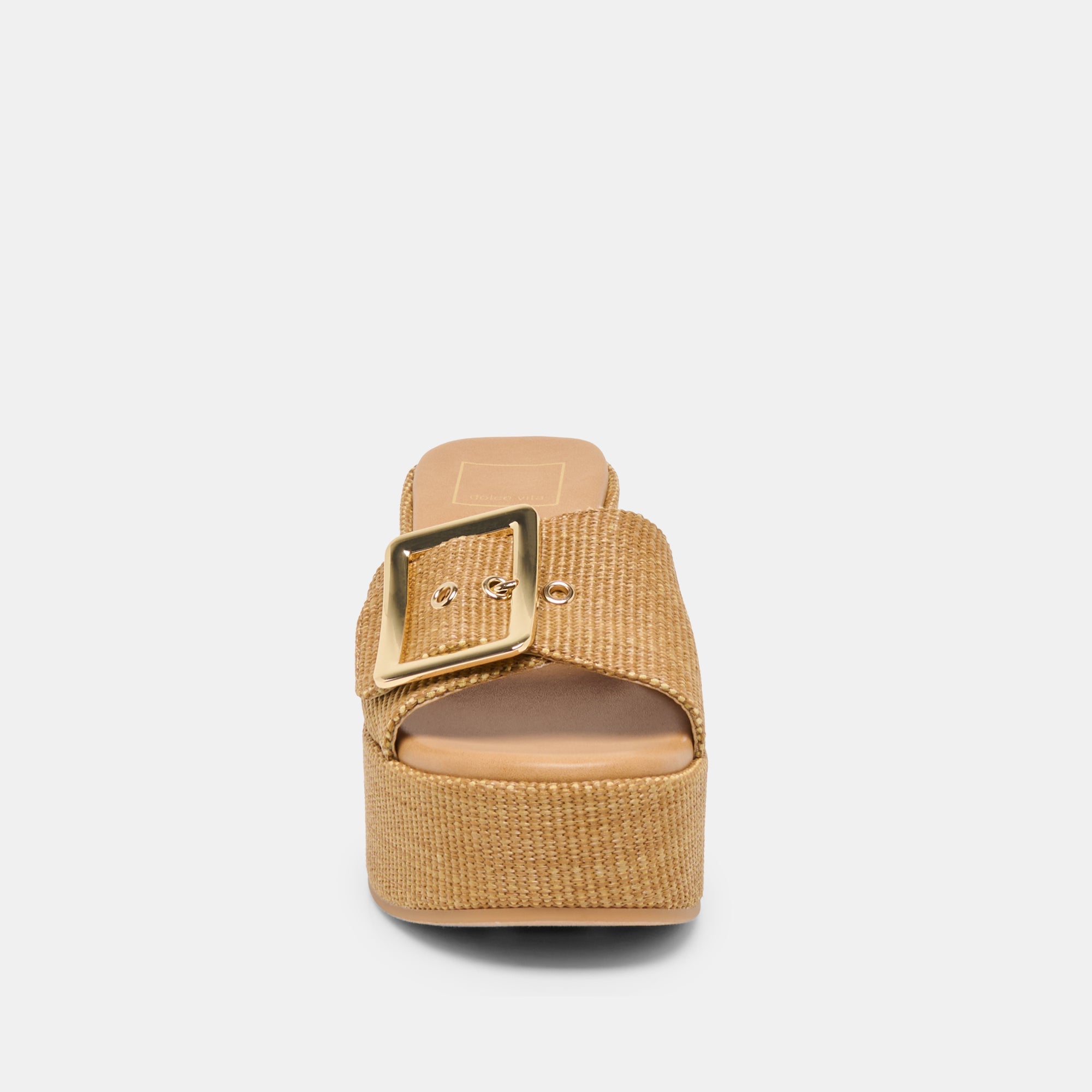 Jilian Wide Mocha Raffia Wedges / Dolce Vita