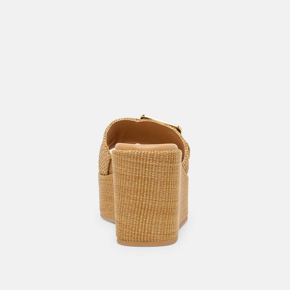 Jilian Wide Mocha Raffia Wedges / Dolce Vita