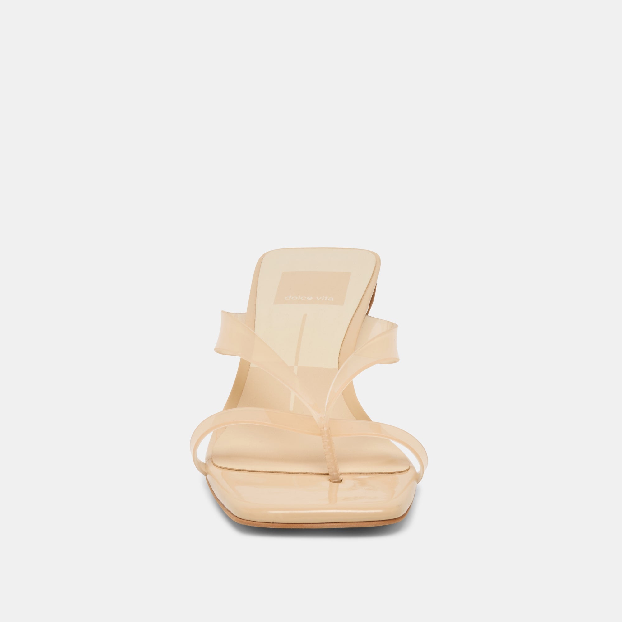 Brevel Vinyl Wide Praline Jelly Heels / Dolce Vita