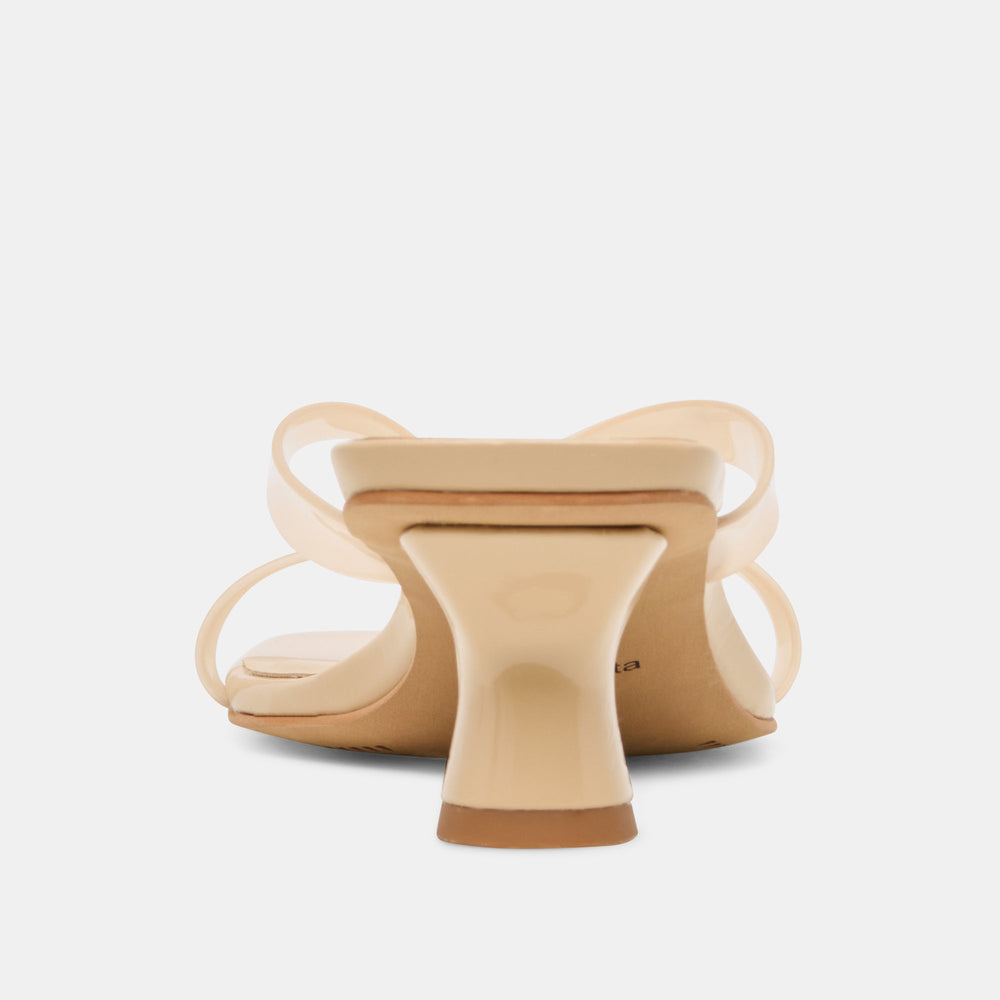 Brevel Vinyl Wide Praline Jelly Heels / Dolce Vita