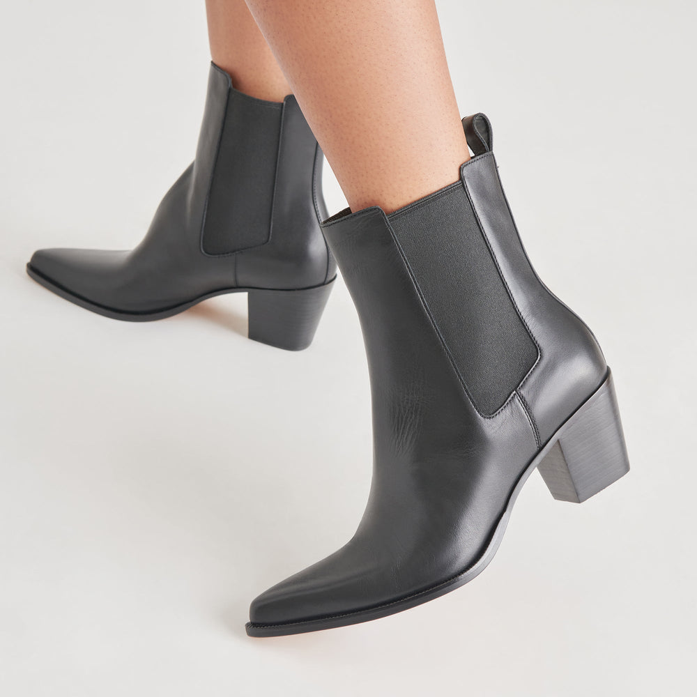 SHADIE H2O WIDE BOOTIES BLACK LEATHER
 – Dolce Vita / Dolce Vita