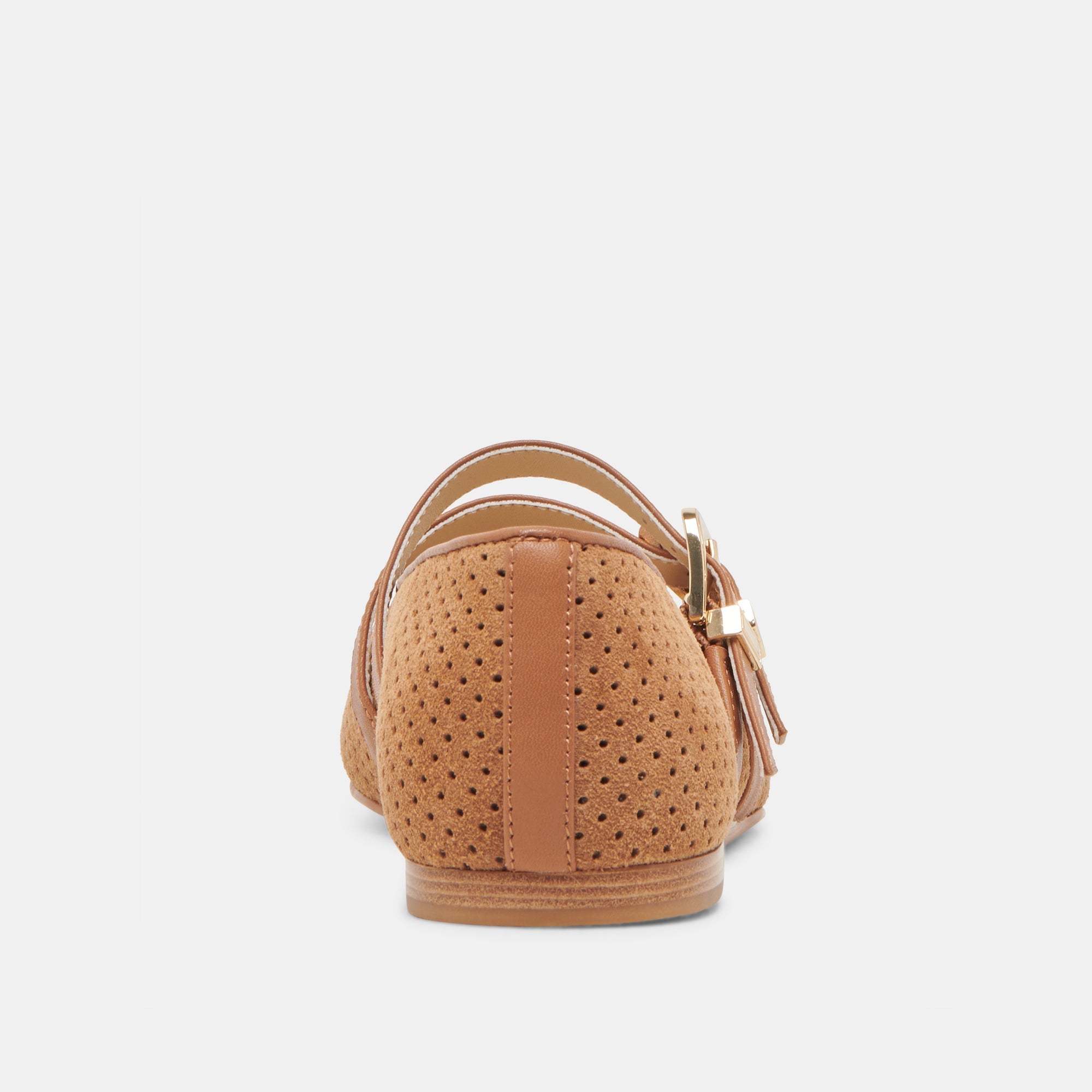 Baylee Wide Pecan Perforated Suede Ballet Flats / Dolce Vita