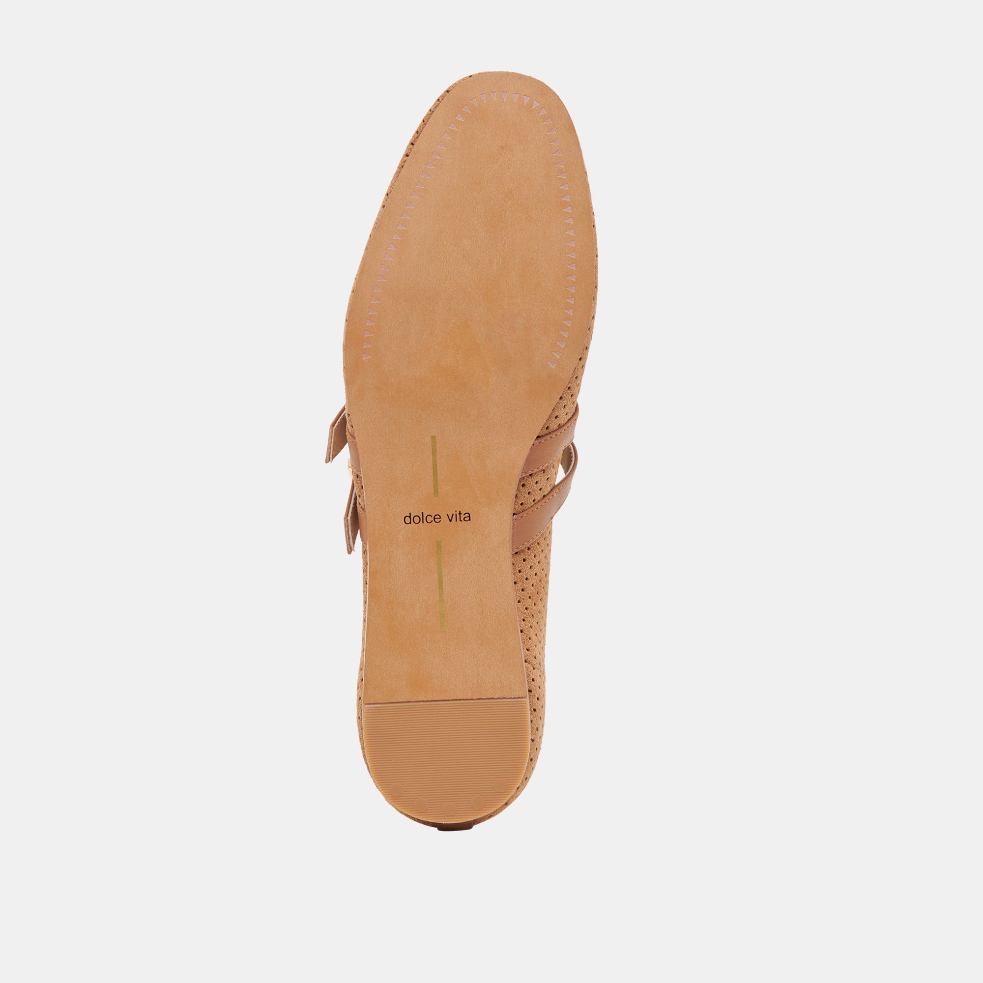 Baylee Wide Pecan Perforated Suede Ballet Flats / Dolce Vita