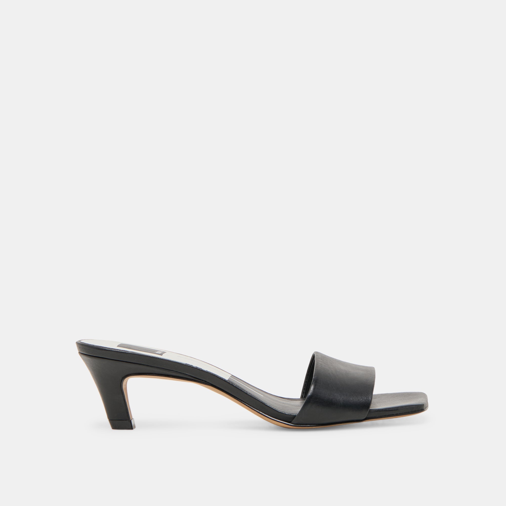 Rexa Wide Black Leather Heels / Dolce Vita