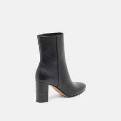 Suzy Wide Black Leather Booties / Dolce Vita