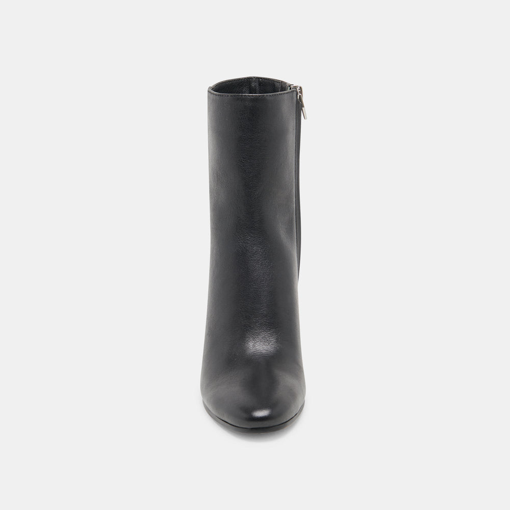 Suzy Wide Black Leather Booties / Dolce Vita